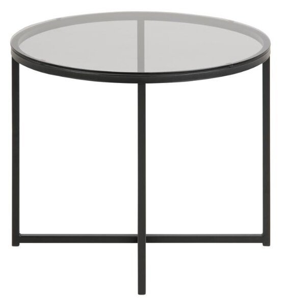 Masuta laterala Cross, Gri, 45x55x55 cm