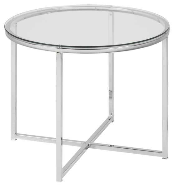 Masuta laterala Cross, Transparent, 45x55x55 cm
