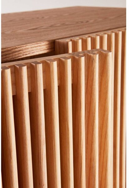 Шкафче от декор от ясен с отвор за кабели в естествен цвят 100x140x45 cm Sion – Jotex