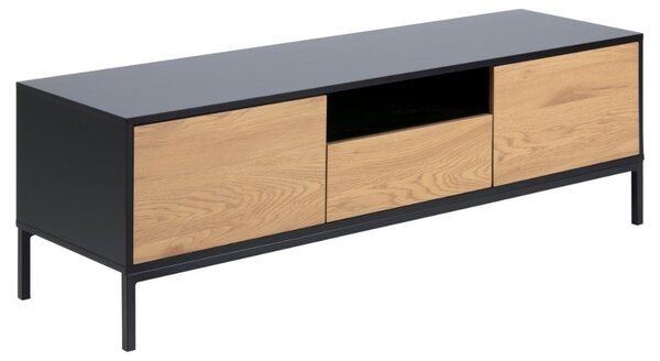 Comoda TV Seaford V1, Negru, 45x140x40 cm