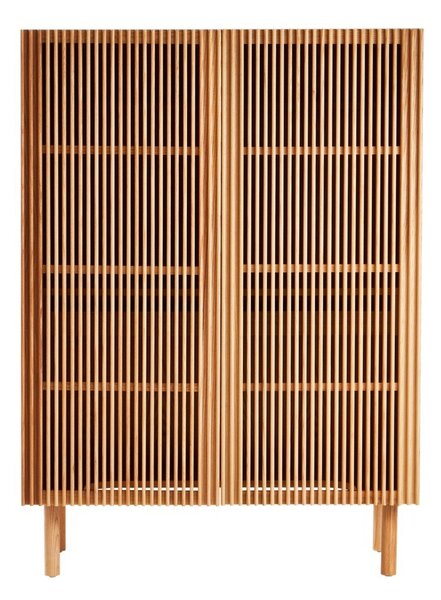 Шкафче от декор от ясен с отвор за кабели в естествен цвят 100x140x45 cm Sion – Jotex