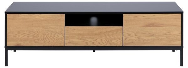 Comoda TV Seaford V1, Negru, 45x140x40 cm