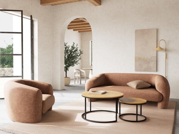 Set 2 piese Masute de cafea Spiro, Natural, 44.5x80x80 cm