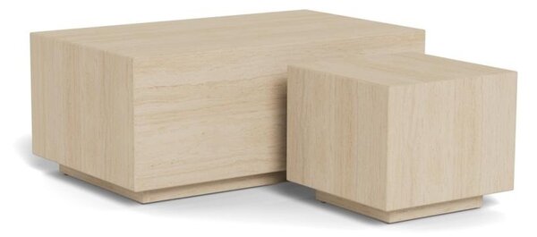 Set 2 piese Masute de cafea Dice, Bej, 42x100x60 cm