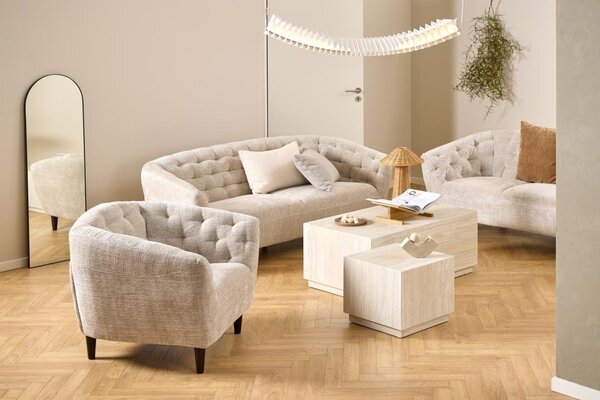 Set 2 piese Masute de cafea Dice, Bej, 42x100x60 cm