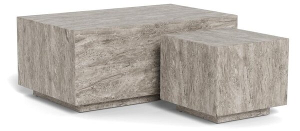 Set 2 piese Masute de cafea Dice, Gri, 42x100x60 cm
