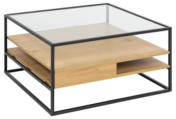 Masuta de cafea Randolf, Transparent, 40x80x80 cm