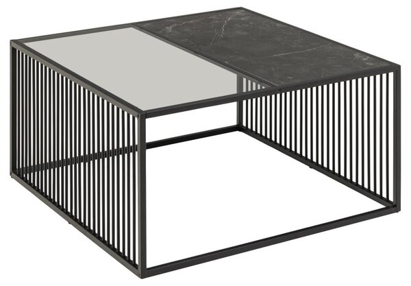 Masuta de cafea Strington, Negru, 40x80x80 cm