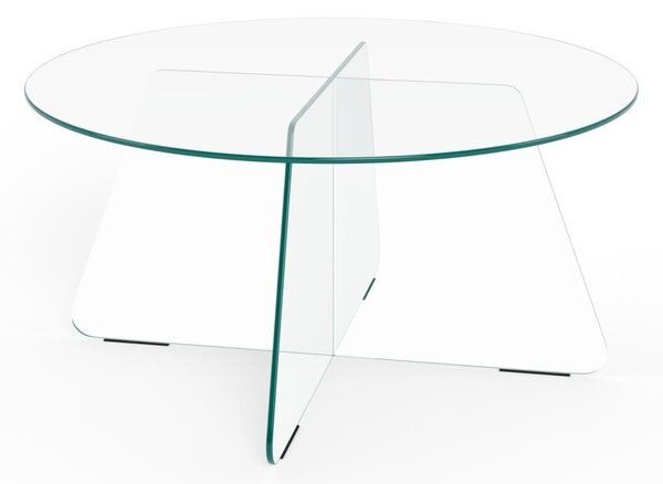 Masuta de cafea Samos, Transparent, 40x80x80 cm