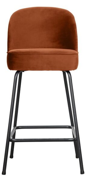 Кадифен бар стол в тухлен цвят (височина на седалката 64 cm) Vogue – WOOOD