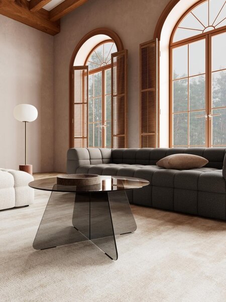 Masuta de cafea Samos, Gri, 40x80x80 cm
