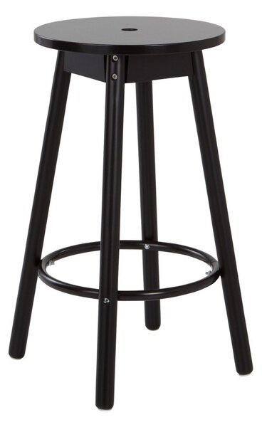 Черен бар стол от масивен бор (височина на седалката 65 cm) Kinna – Jotex