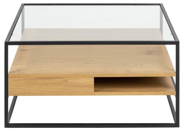 Masuta de cafea Randolf, Transparent, 40x80x80 cm