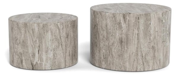 Set 2 piese Masute de cafea Dice, Gri, 40x58x58 cm