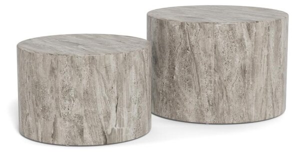 Set 2 piese Masute de cafea Dice, Gri, 40x58x58 cm