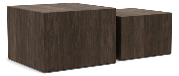 Set 2 piese Masute de cafea Dice, Maro, 40x58x58 cm