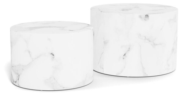 Set 2 piese Masute de cafea Dice V2, Alb, 40x58x58 cm