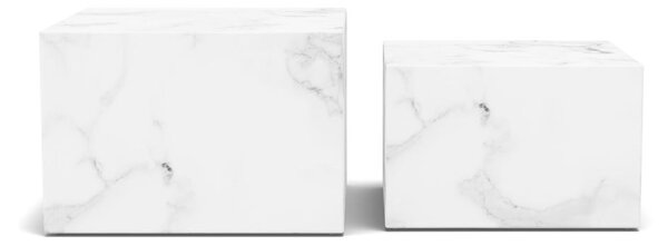 Set 2 piese Masute de cafea Dice V1, Alb, 40x58x58 cm