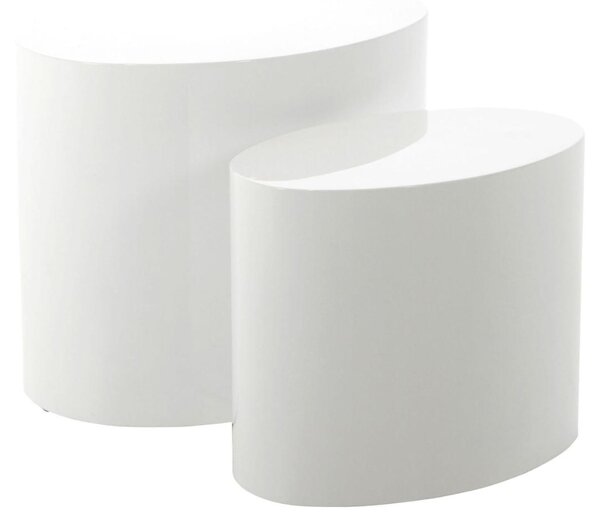 Set 2 piese Masute de cafea Mice V1, Alb, 40x33x48 cm