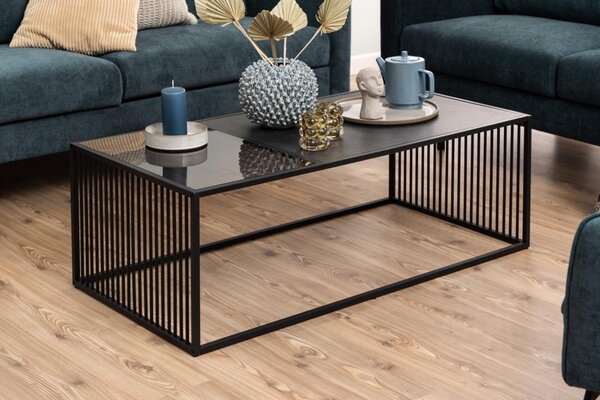 Masuta de cafea Strington, Negru, 40x120x60 cm