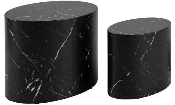 Set 2 piese Masute de cafea Mice, Negru, 40x33x48 cm