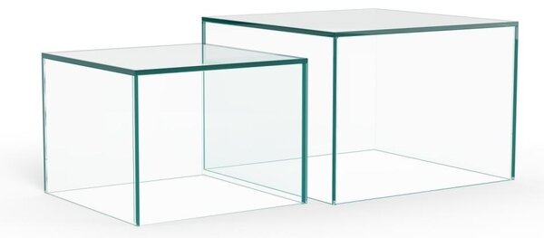 Set 2 piese Masute de cafea Dice, Transparent, 35x50x50 cm