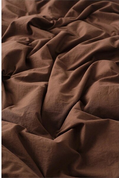 Кафяво единично спално бельо от органичен памук 150x200 cm Juliette – Ellos Home