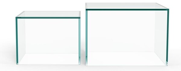 Set 2 piese Masute de cafea Dice, Transparent, 35x50x50 cm
