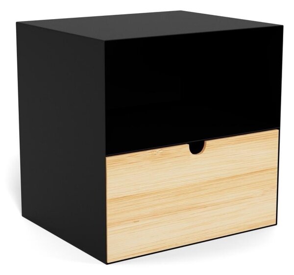 Noptiera Joliet V1, Negru, 30x30x25 cm