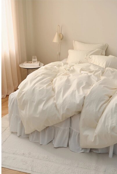 Кремаво единично спално бельо от органичен памук 150x200 cm Juliette – Ellos Home