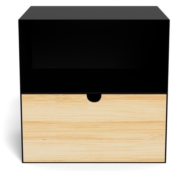 Noptiera Joliet V1, Negru, 30x30x25 cm