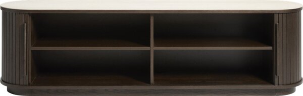 Маса за телевизор с керамичен плот в тъмно естествен цвят 180x50x40 cm Enna – Unique Furniture