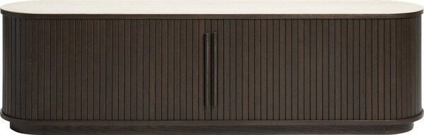 Маса за телевизор с керамичен плот в тъмно естествен цвят 180x50x40 cm Enna – Unique Furniture