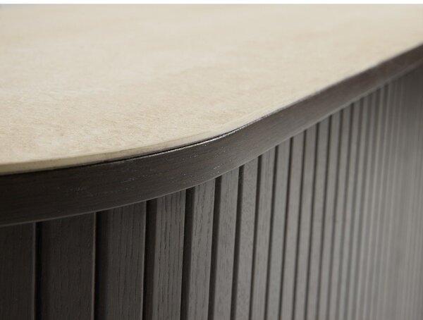 Маса за телевизор с керамичен плот в тъмно естествен цвят 180x50x40 cm Enna – Unique Furniture