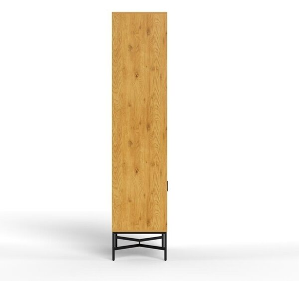Dulap cu vitrina Jaipur, Natural, 180x80x40 cm