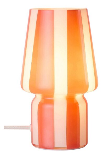 Червена/бяла стъклена настолна лампа (височина 21,5 cm) Carlo – Ellos Home