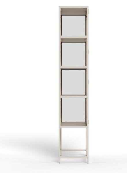Dulap cu vitrina Seaford, Gri, 185.6x77x35 cm