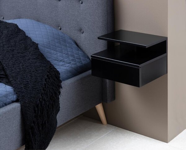 Noptiera Ashlan, Negru, 22.5x35x32 cm