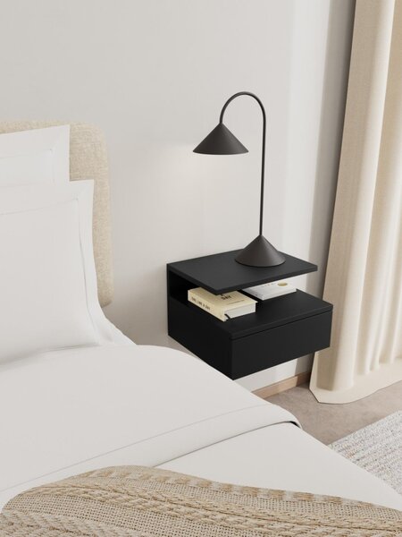 Noptiera Ashlan, Negru, 22.5x35x32 cm