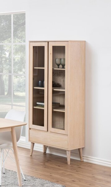 Dulap cu vitrina Nagano, Alb, 178x80x37 cm