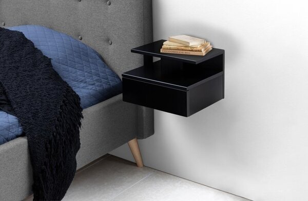 Noptiera Ashlan, Negru, 22.5x35x32 cm