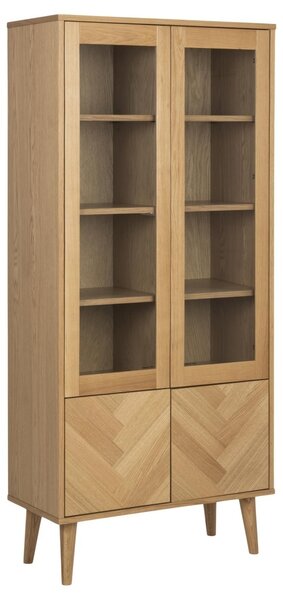 Dulap cu vitrina Nagano, Natural, 178x80x37 cm