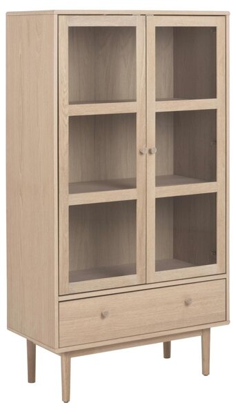 Dulap cu vitrina Aston, Alb, 144.8x80x40 cm