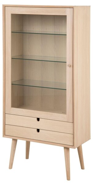 Dulap cu vitrina Century, Alb, 143.2x72x36 cm