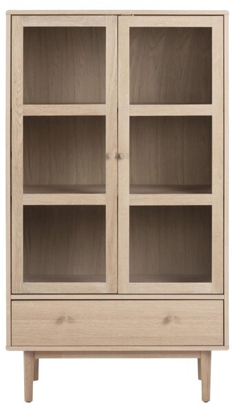 Dulap cu vitrina Aston, Alb, 144.8x80x40 cm