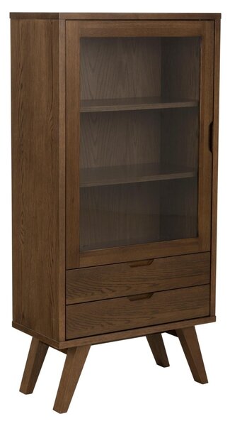 Dulap cu vitrina A-Line, Gri, 145x72x36 cm