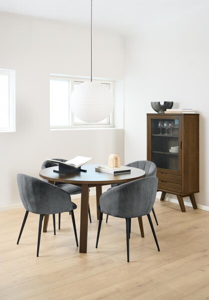 Dulap cu vitrina A-Line, Gri, 145x72x36 cm