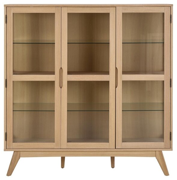 Dulap cu vitrina Marte, Alb, 148x140x40 cm