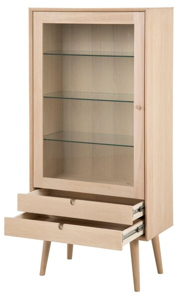 Dulap cu vitrina Century, Alb, 143.2x72x36 cm