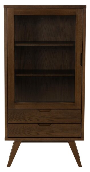 Dulap cu vitrina A-Line, Gri, 145x72x36 cm